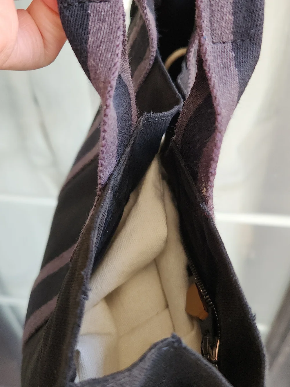 Hermes Black Canvas Bag with silver snap closure - Picture 12 of 16